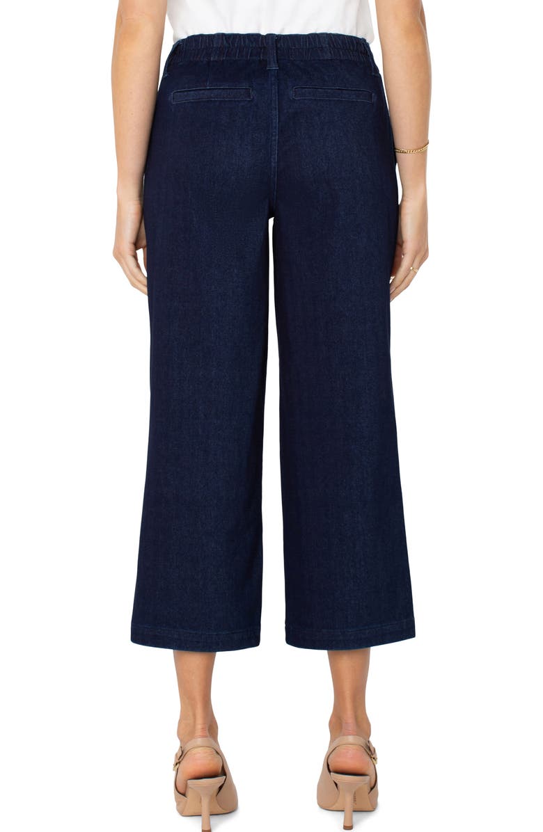 Liverpool Los Angeles Crop Wide Leg Denim Cargo Pants, Alternate, color, Indigo Rinse