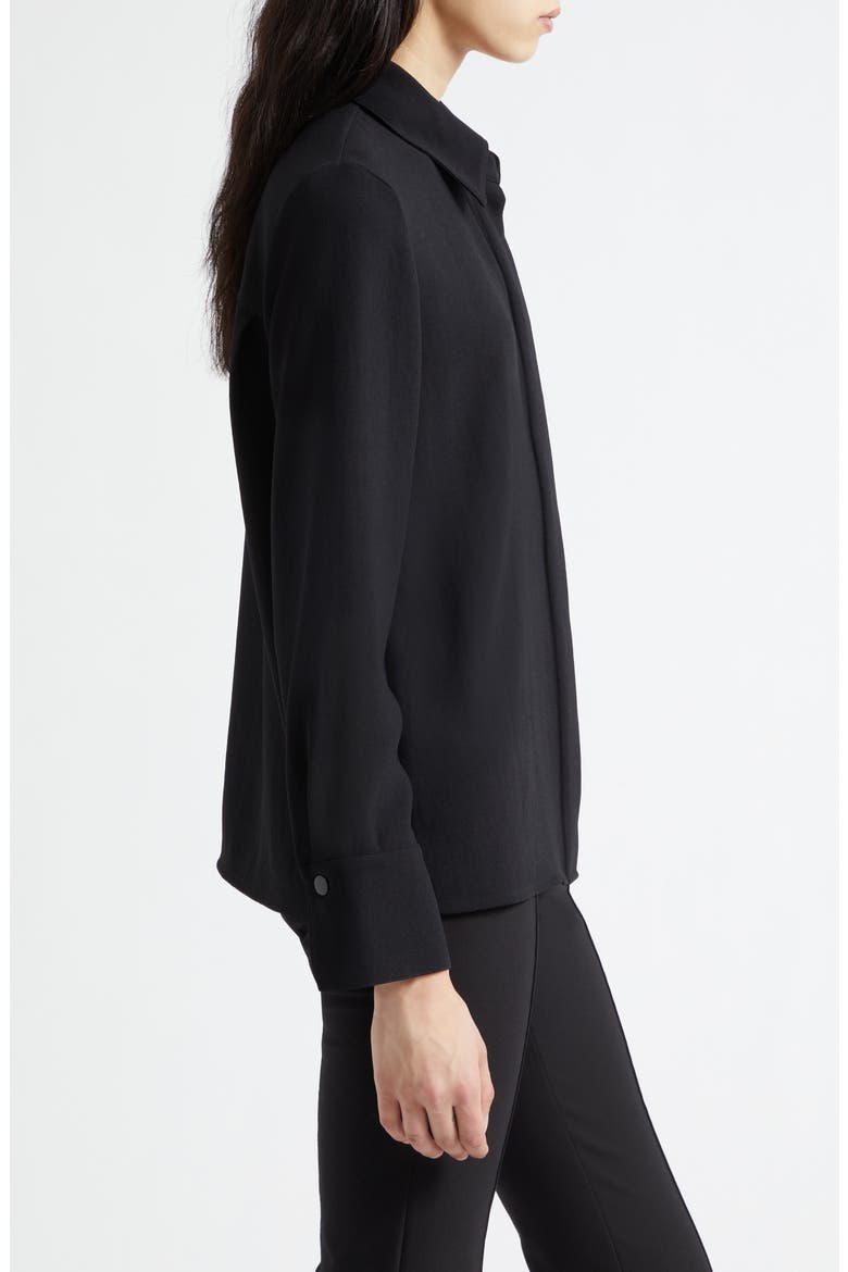 Long Sleeve Button-Up Shirt, Alternate, color, BLACK