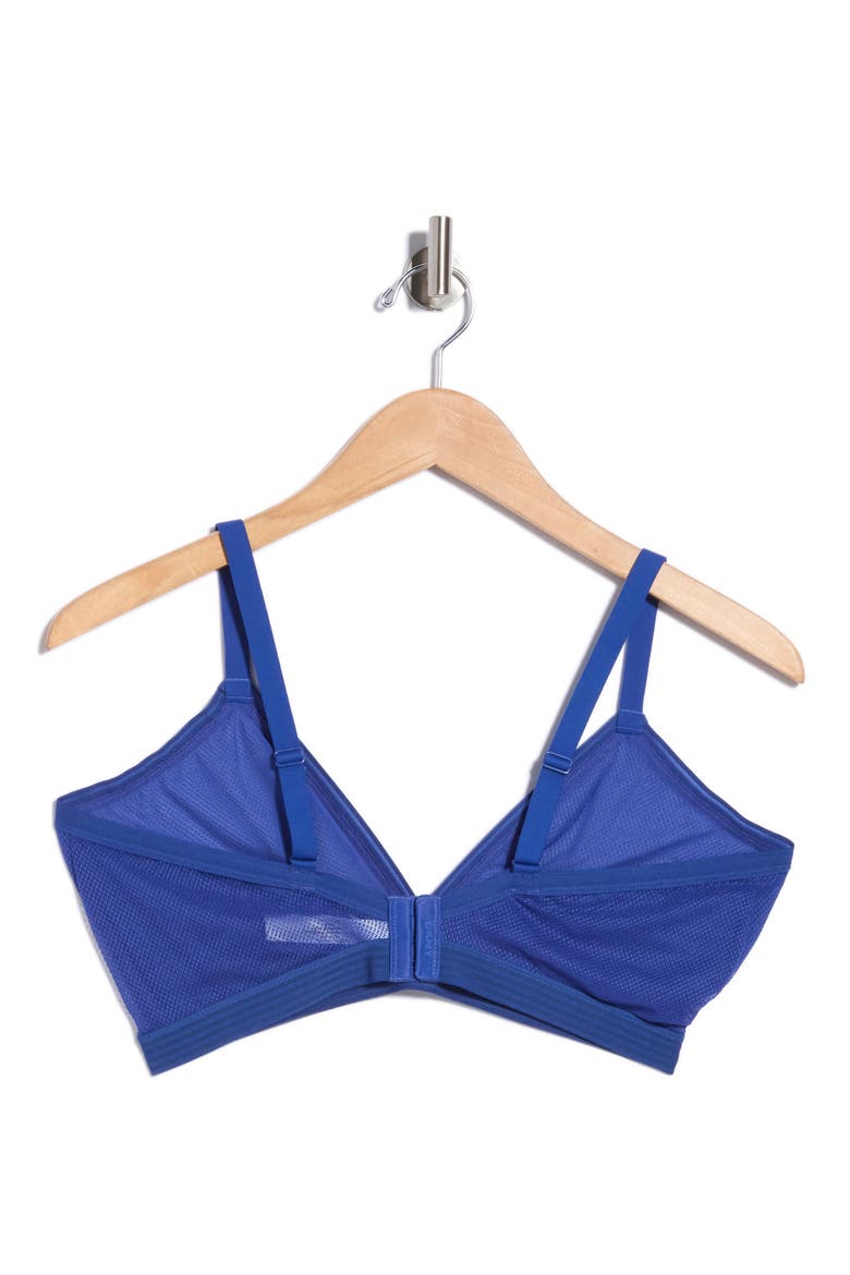 Sheer Stripe Triangle Bralette, Alternate, color, ATLANTIC BLUE