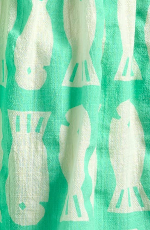 Bobo Choses Kids' Lucky Fish Print Sleeveless Organic Cotton Dress In Green