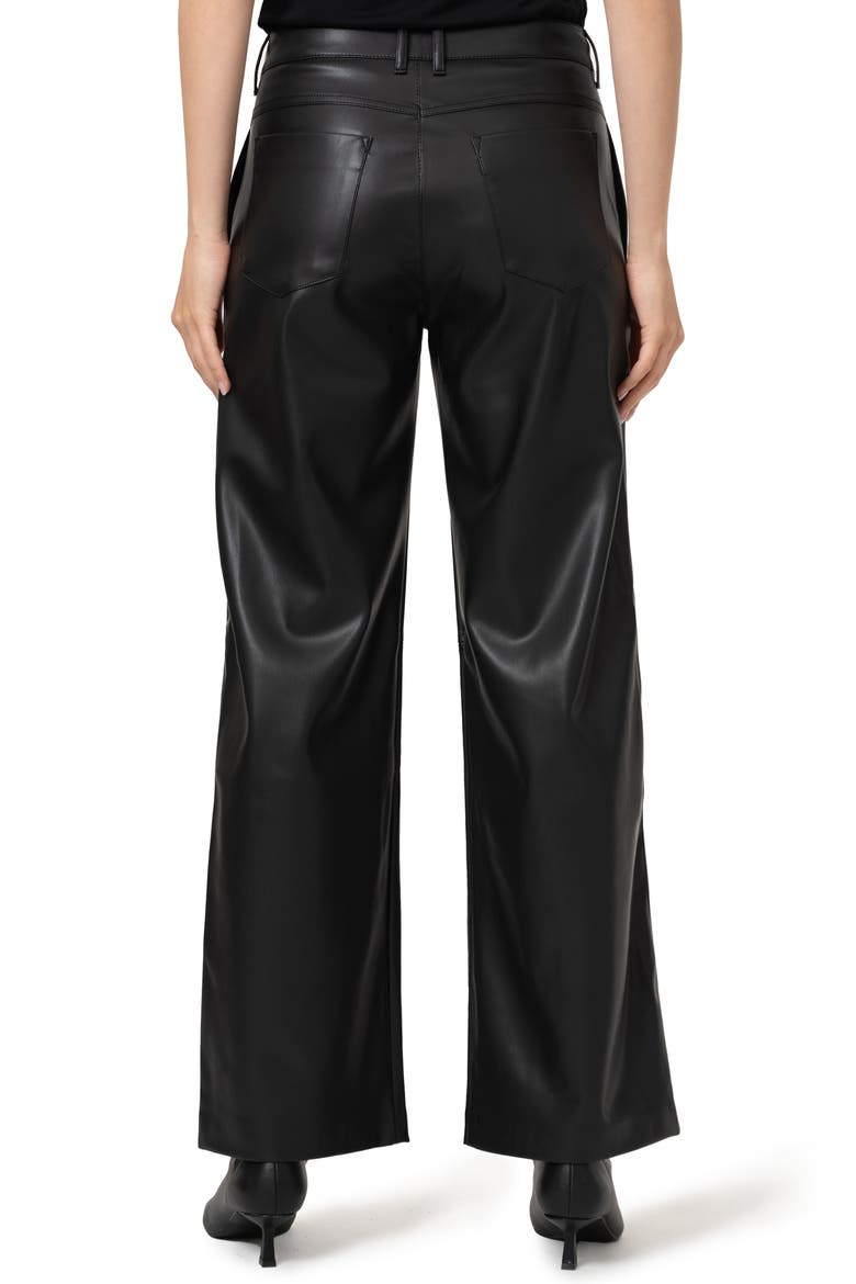Faux Leather Wide Leg Pants, Alternate, color, BLACK