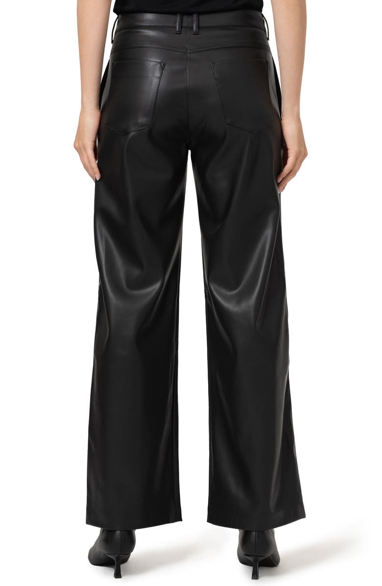 Mavi Jeans Faux Leather Wide Leg Pants, Alternate, color, Black