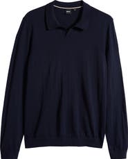 BOSS Enord Long Sleeve Wool Polo Sweater