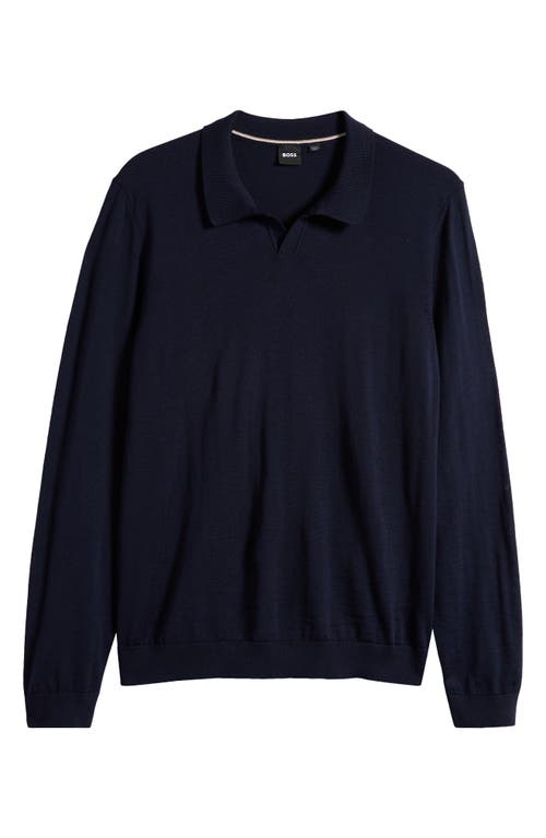 HUGO BOSS BOSS ENORD LONG SLEEVE WOOL POLO SWEATER 