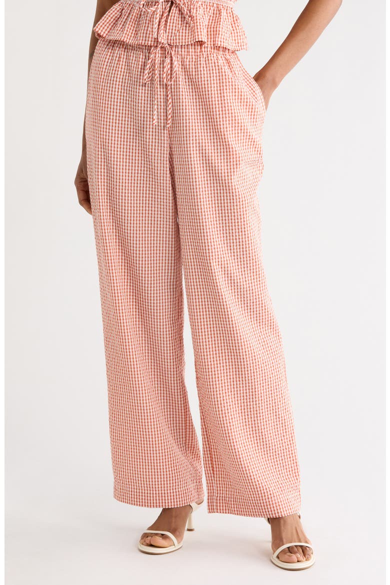 Seersucker Drawstring Pants, Main, color, CLAY SEERSUCKER