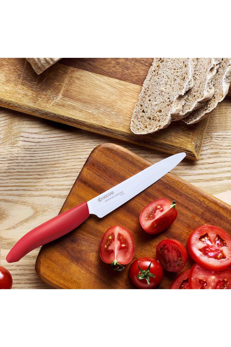 Revolution Ceramic 5 Inch Micro Serrated Tomato Knife, Red, Alternate, color, Red