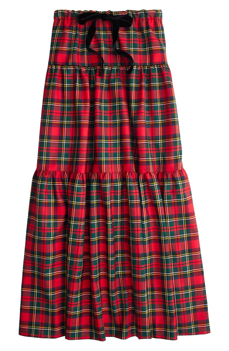 J.Crew Tartan Plaid Tiered Maxi Skirt, Alternate, color, 