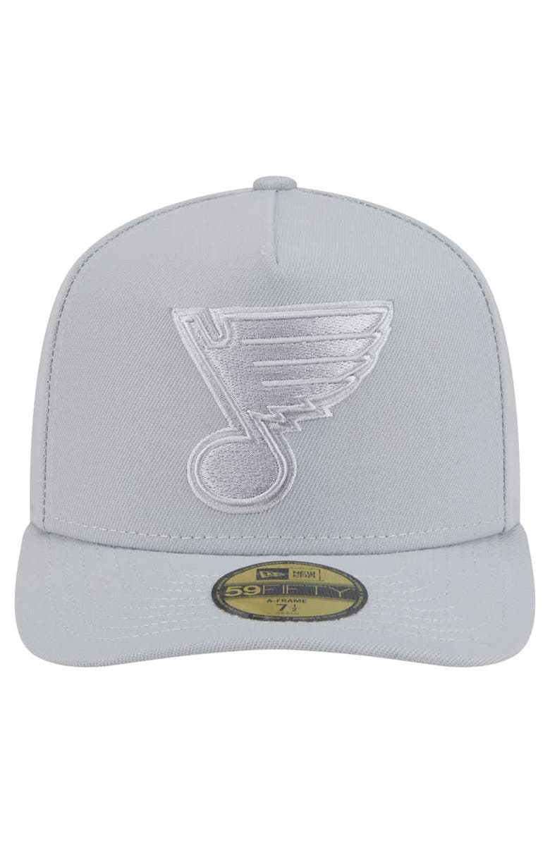 New Era Men's New Era Gray St. Louis Blues Color Pack A-Frame 59FIFTY Fitted Hat, Alternate, color, 