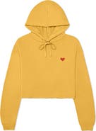 Dalix Pixel Heart Cropped Hoodie
