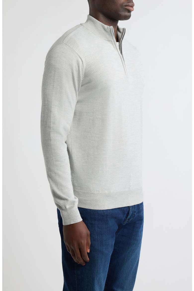 Canton Stripe Quarter Zip Sweater, Alternate, color, BATTLESHIP GREY