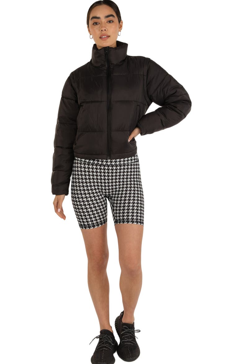 On The Go Puffer Convertible Jacket Vest, Main, color, Black
