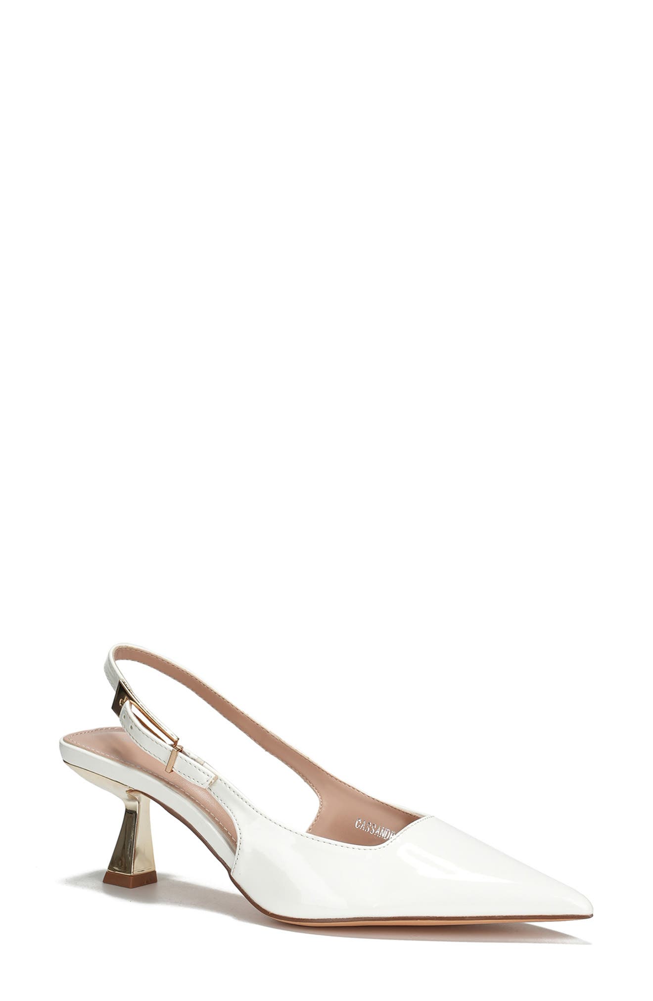 BERNESS Cassandra Pointed Toe Slingback Pump, Main, color, White