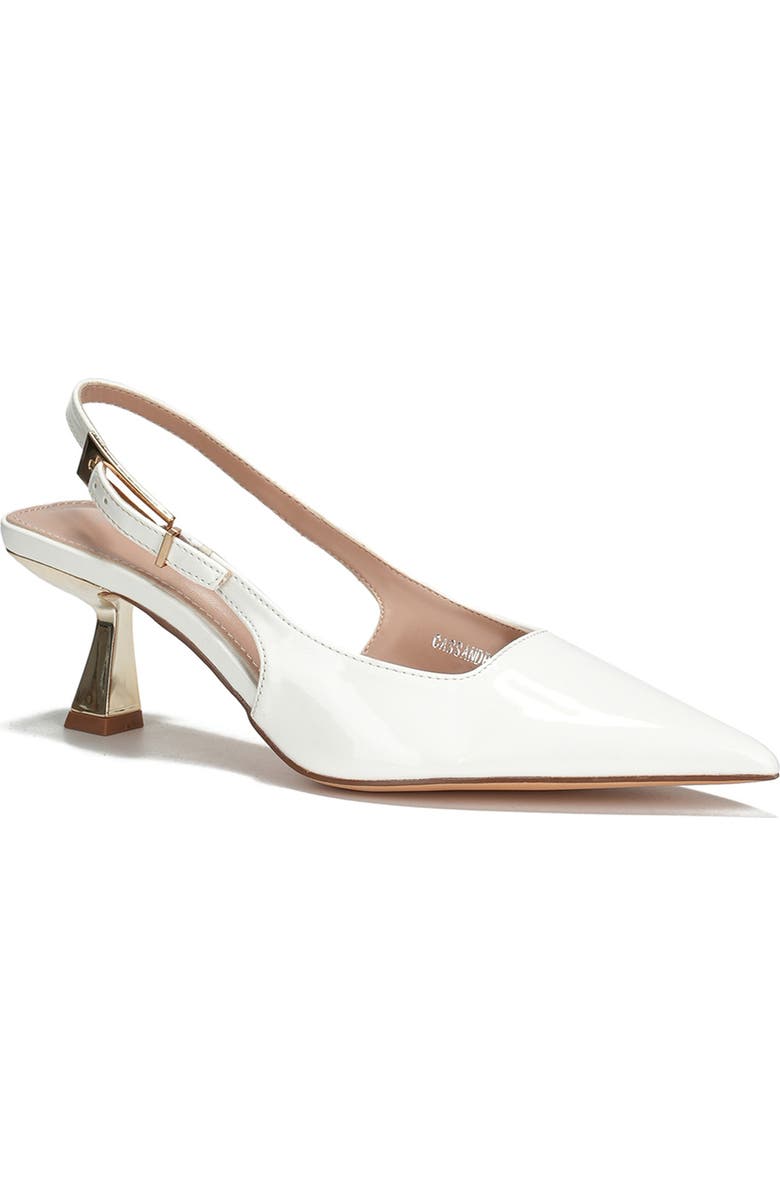 BERNESS Cassandra Pointed Toe Slingback Pump, Main, color, White