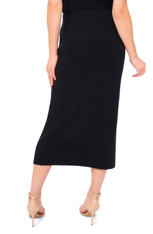 Cece Rib Sweater Midi Skirt In Black