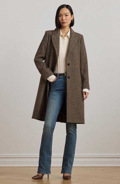 Ralph Lauren Lauren  Wool Blend Tweed Coat In Gray