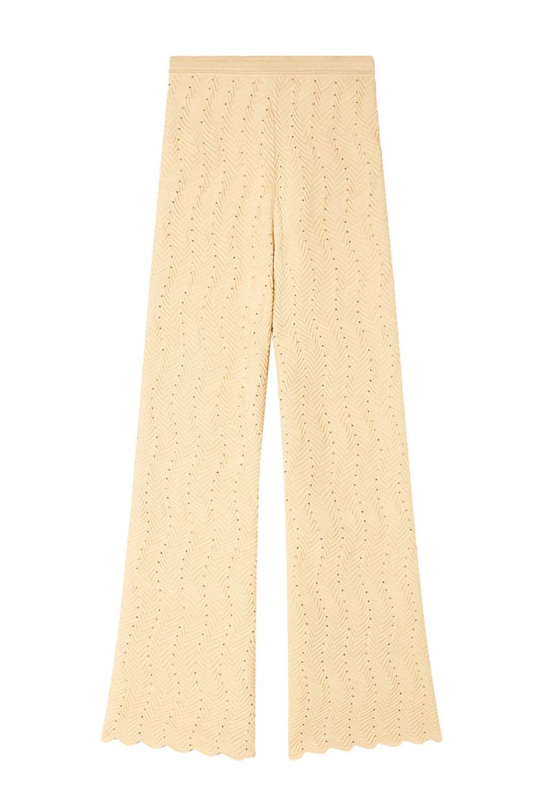 Rhinestone knit trousers, Alternate, color, Gold