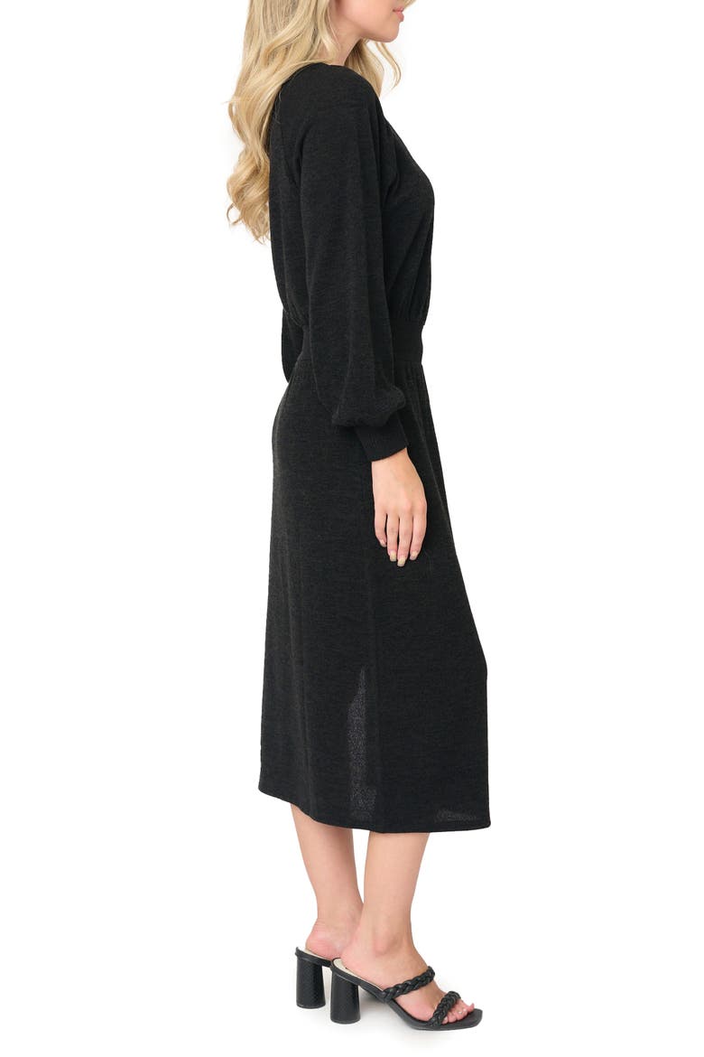 Long Sleeve Sweater Dress, Alternate, color, BLACK