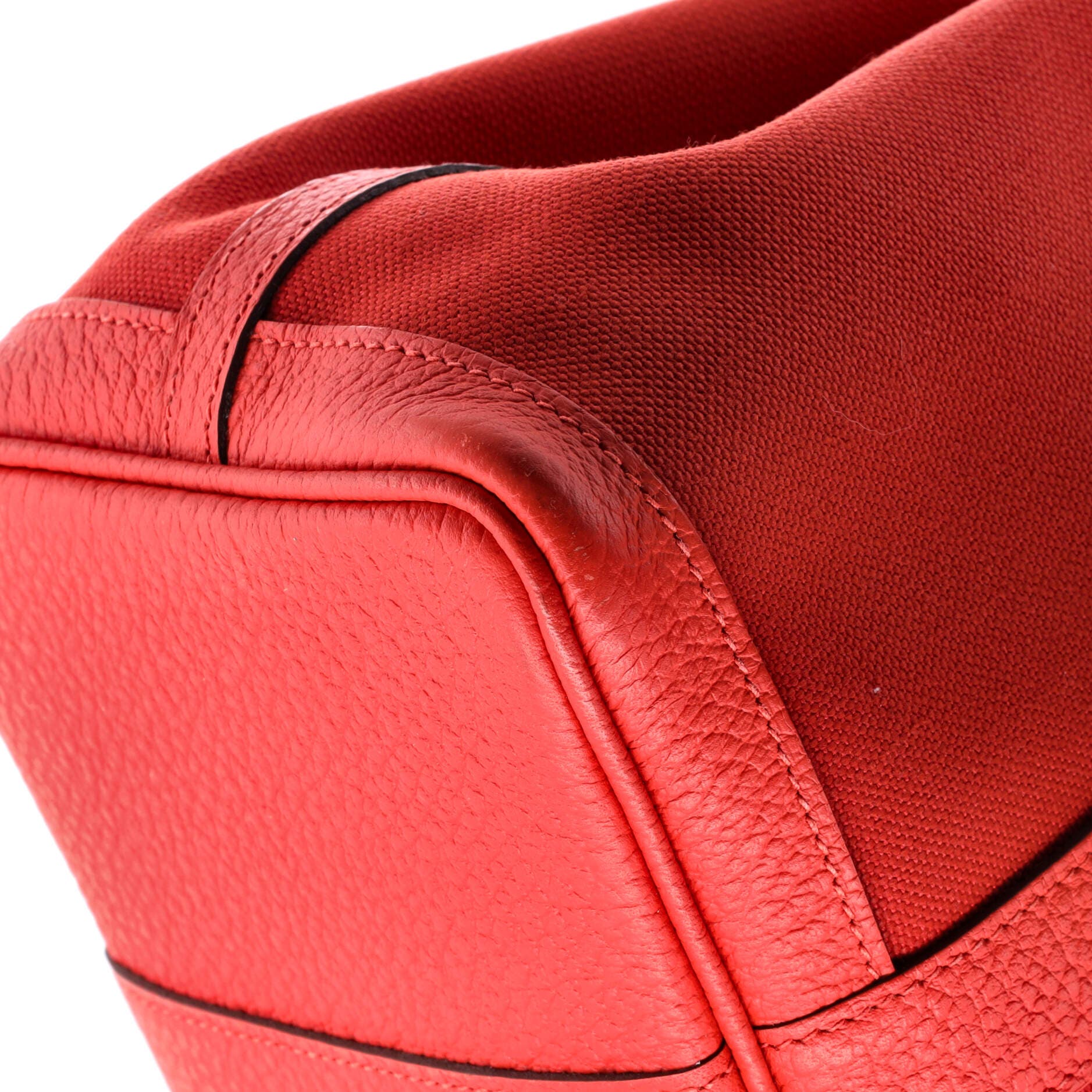 Pre-Owned Hermes Garden Party Tote Toile and Leather 30, Alternate, color, Rouge Tomate