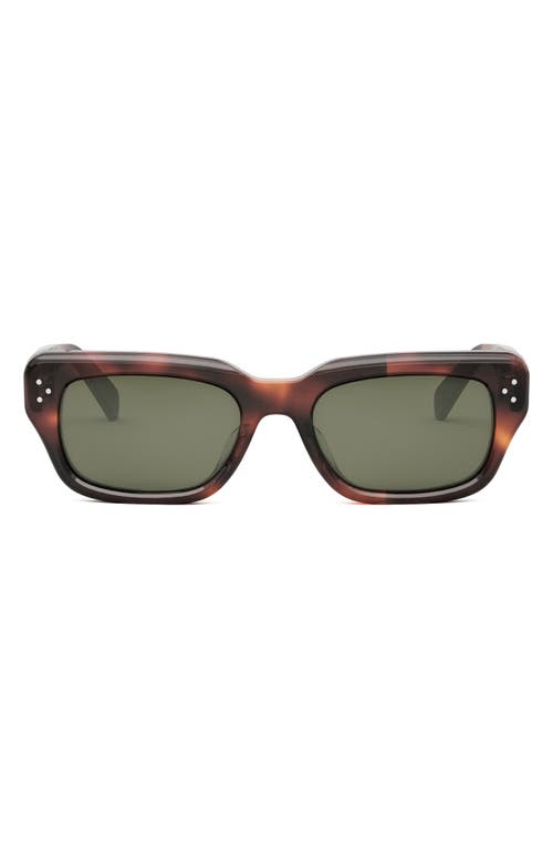 Celine Bold 3 Dots 54mm Rectangular Sunglasses In Green