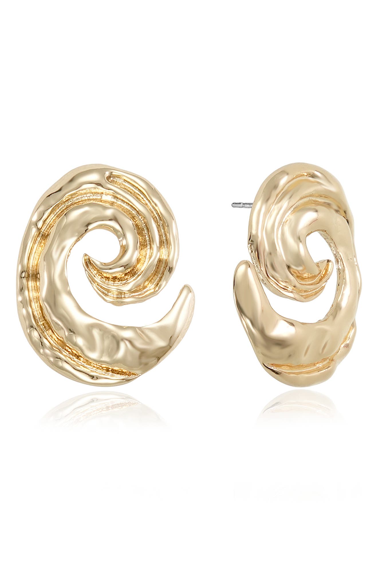 Ettika Hammered Swirl Stud Earrings