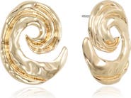 Ettika Hammered Swirl Stud Earrings