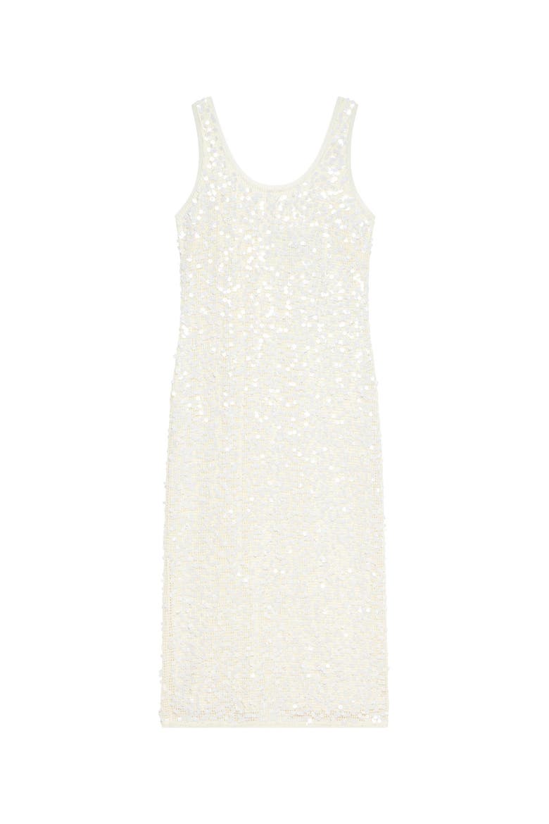 Sequin Mesh Midi Dress, Alternate, color, Ivory