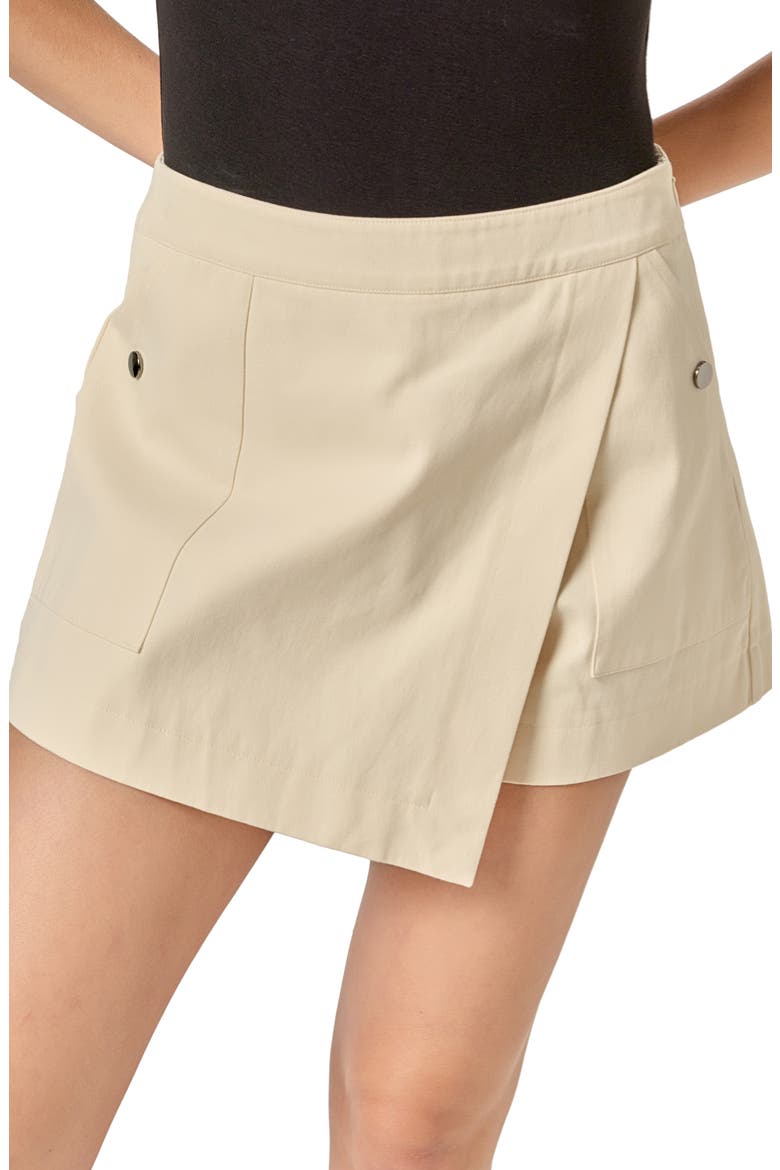 Wrap Detail Mini Skort, Alternate, color, CREAM