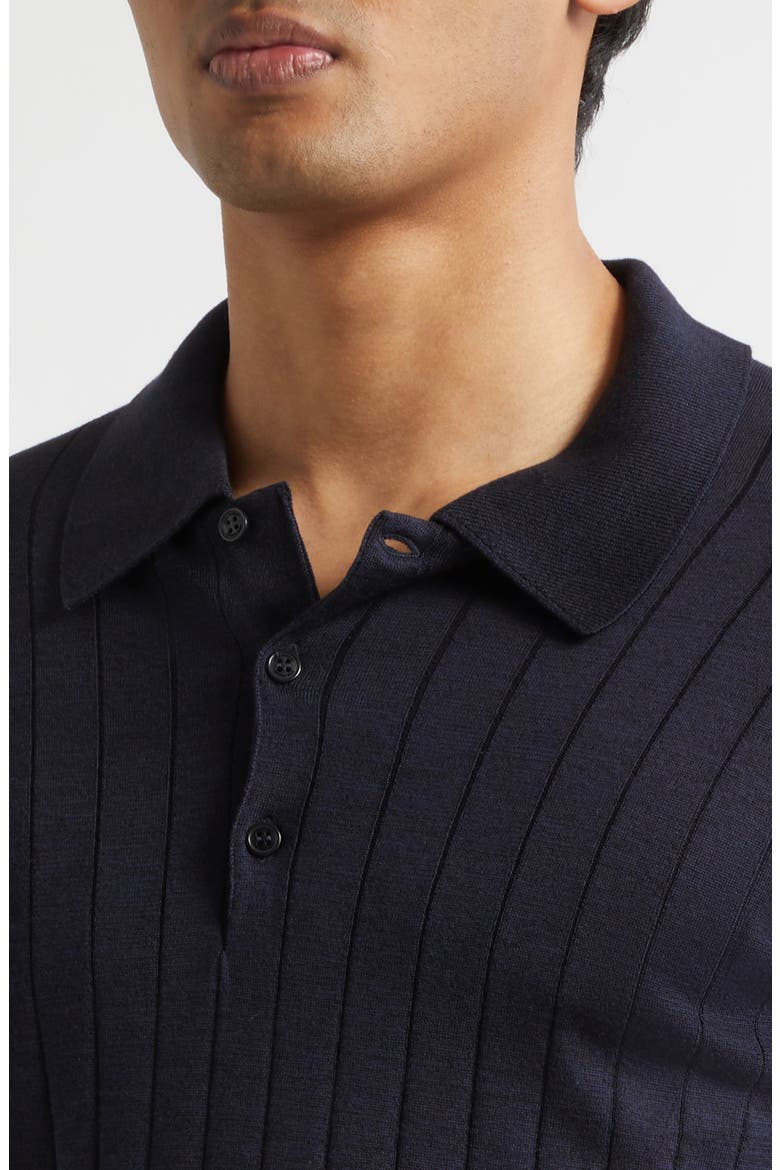 Williams Merino Wool & Cotton Polo Sweater, Alternate, color, NAVY
