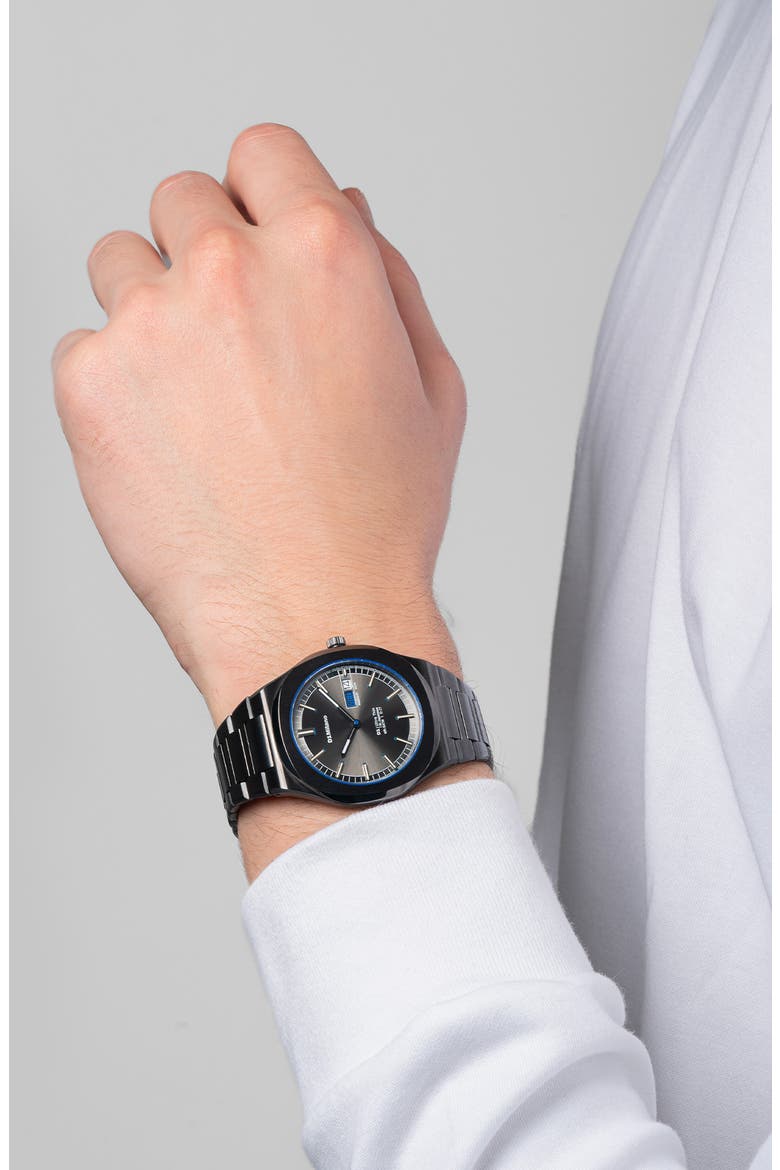 Dark Illusion Ultra Thin Bracelet Watch, 39mm, Alternate, color, GUN METAL