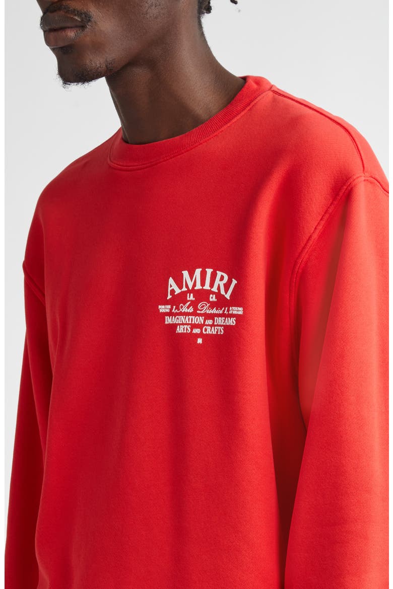 Arts District Cotton Crewneck Graphic Sweatshirt, Alternate, color, RED