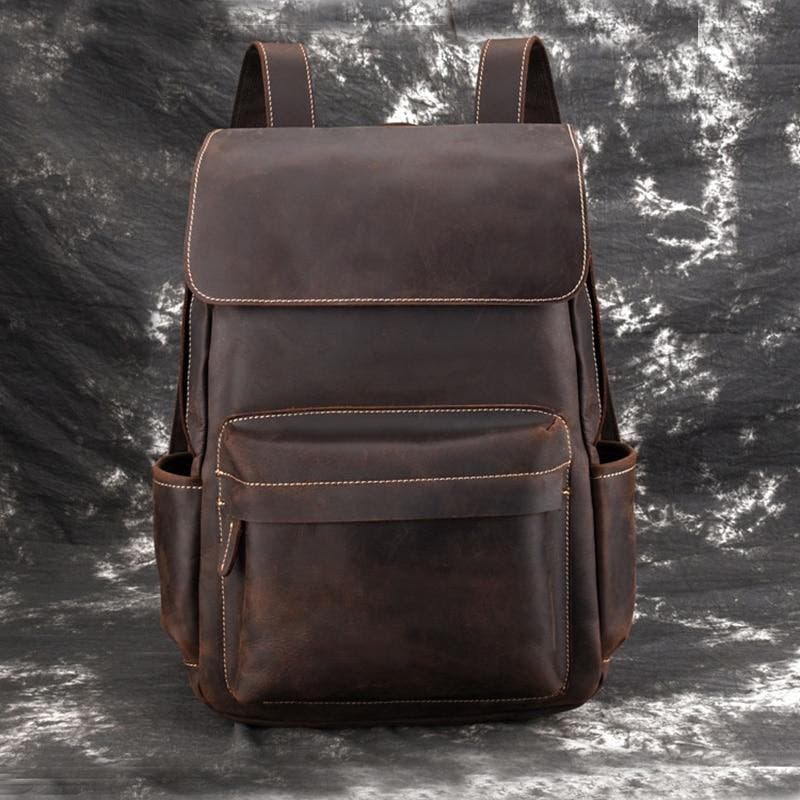 STEEL HORSE LEATHER The Helka Backpack | Genuine Vintage Leather Backpack, Alternate, color, Dark Brown