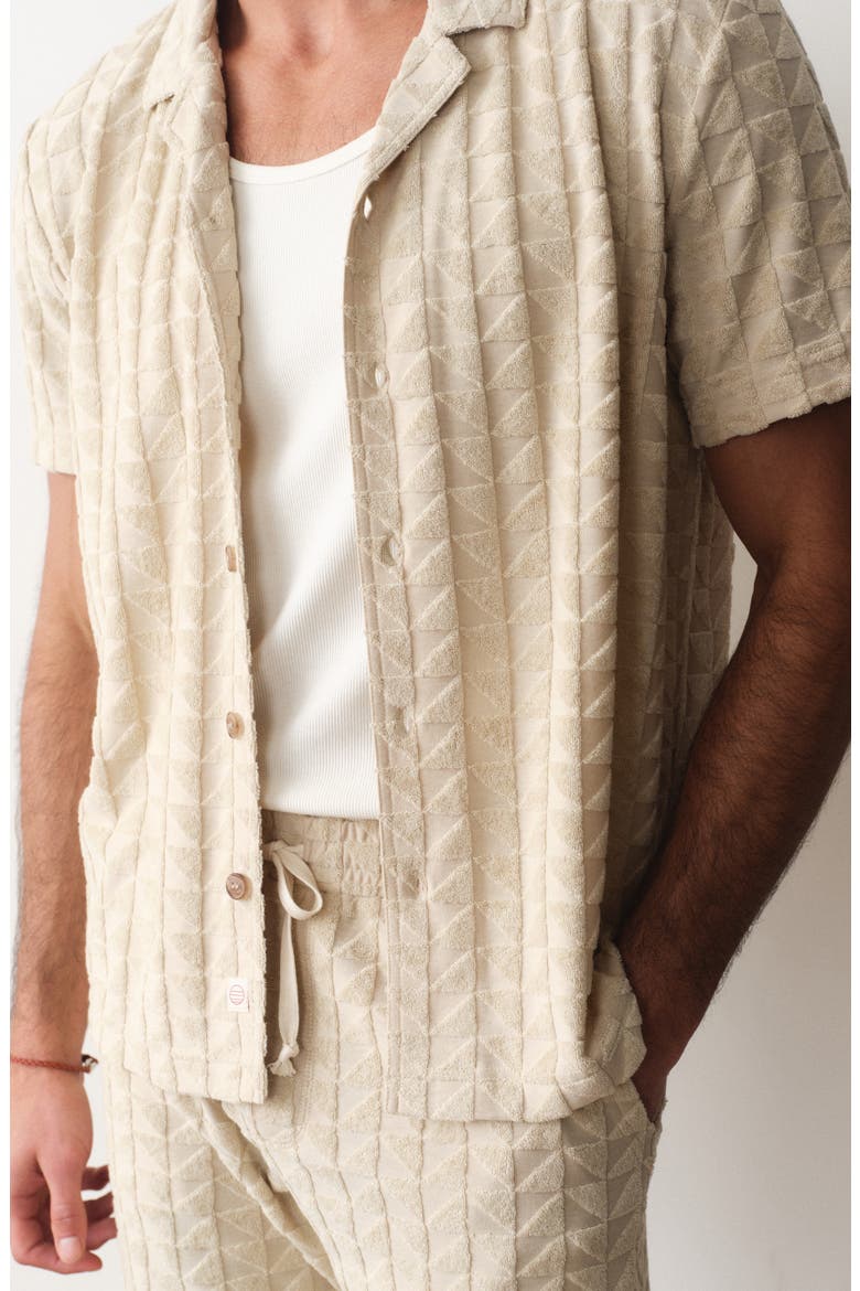 Leo Terry Button-Up Camp Shirt, Alternate, color, NATURAL GEO