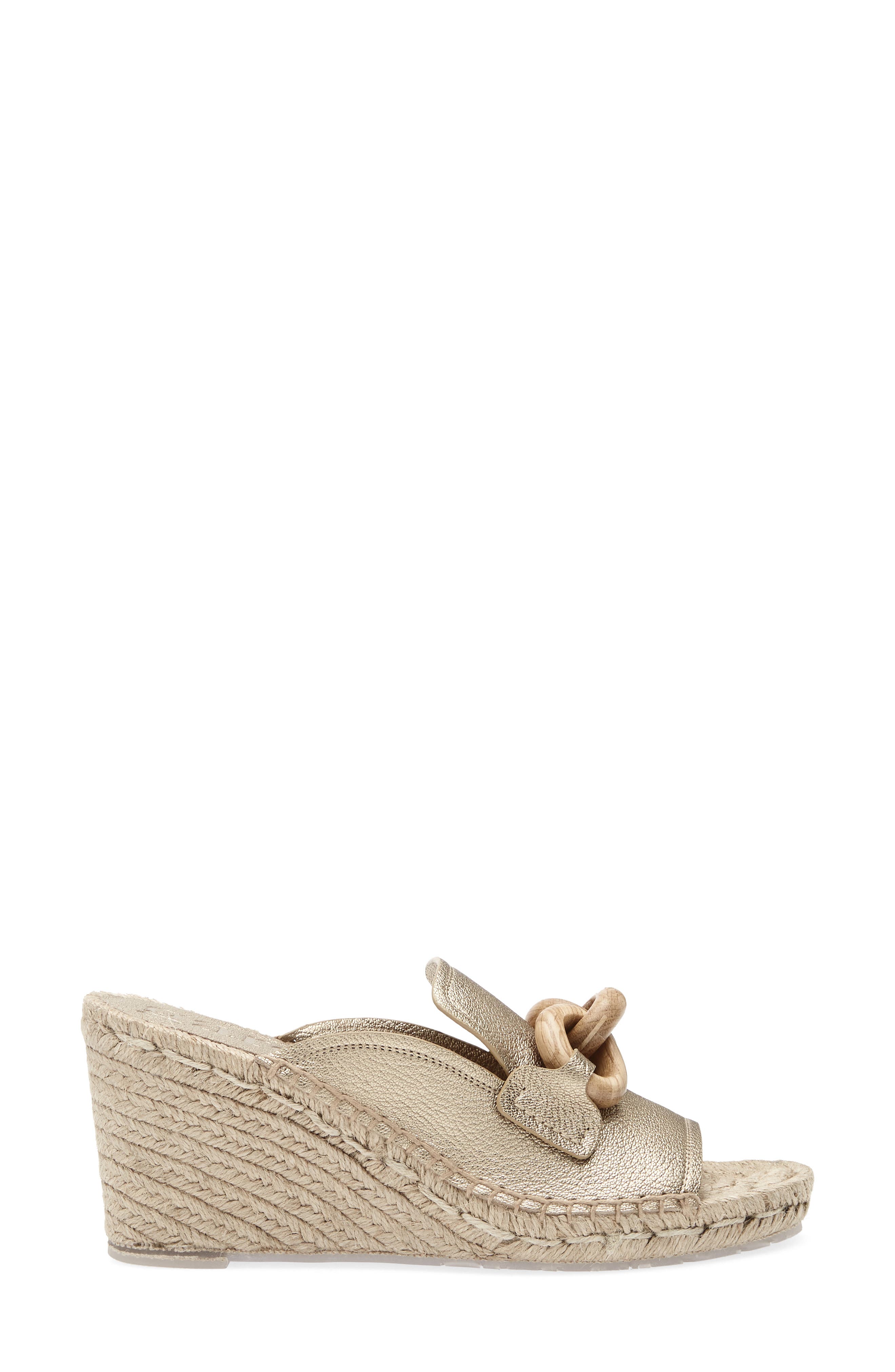 Pedro Garcia Oliveta Wedge Sandal, Alternate, color, Nugget Petite Grain/ Oak