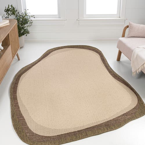 JONATHAN Y JONATHAN Y WYATT MODERN RUSTIC ABSTRACT INDOOR/OUTDOOR SHAPED AREA RUG
