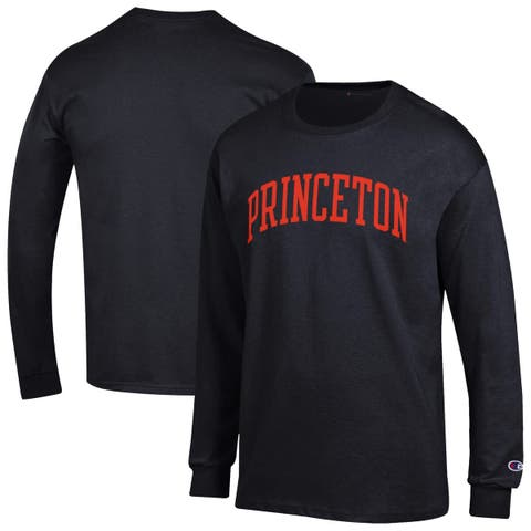 Men's Champion  Black Princeton Tigers Basic Arch Long Sleeve T-Shirt