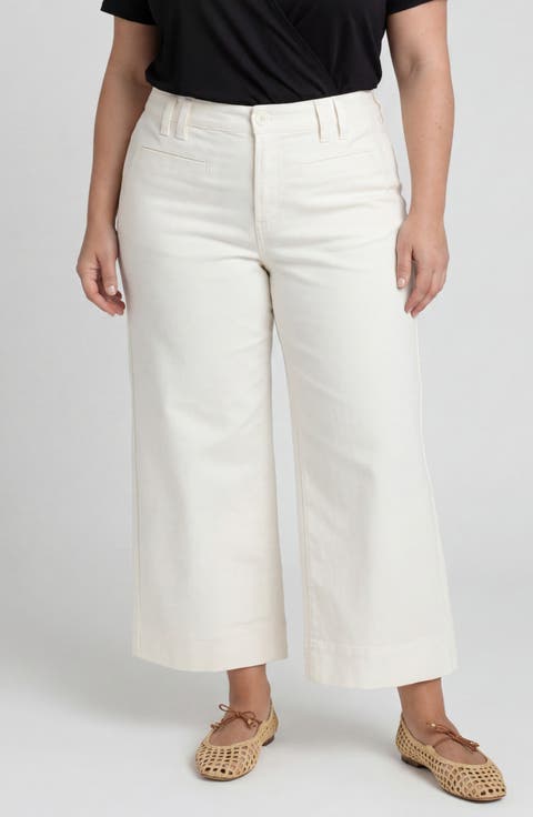 High Waist Crop Wide Leg Pants