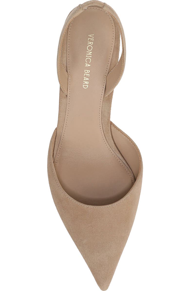 Veronica Beard Caroline Slingback Pointed Toe Kitten Heel Pump, Alternate, color, Sand