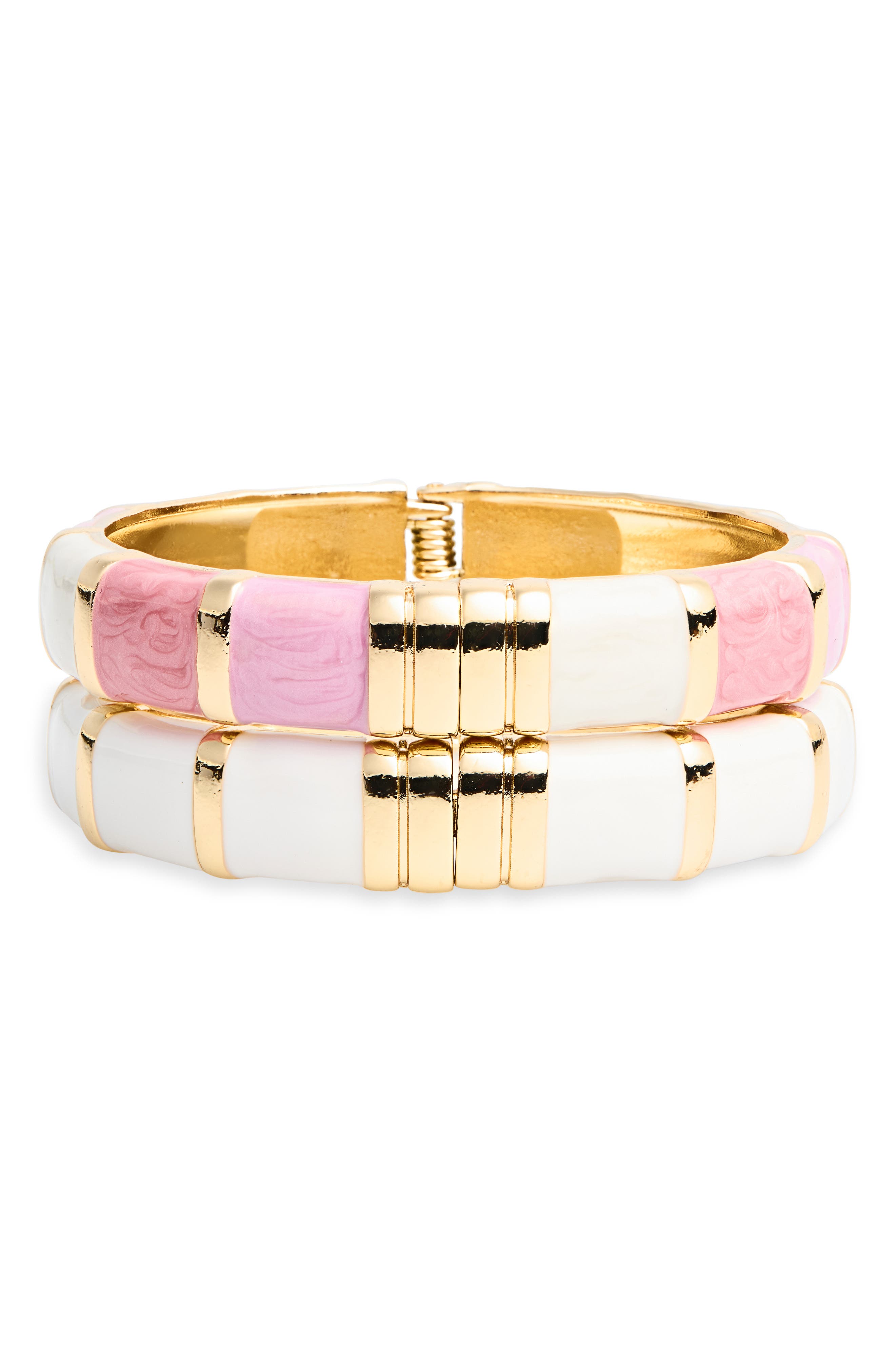 NATASHA 2-Pack Enamel Hinge Bracelets