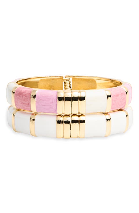 2-Pack Enamel Hinge Bracelets
