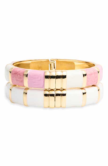 NATASHA 2-Pack Enamel Hinge Bracelets