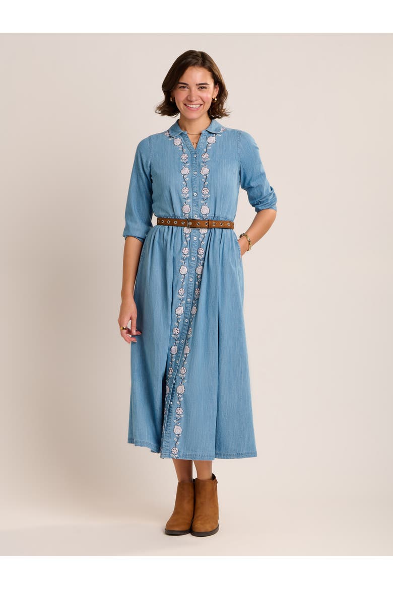 Viviana Embroidered Maxi Dress, Alternate, color, Blue