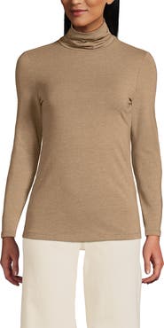 Lands' End Lightweight Jersey Skimming Long Sleeve Turtleneck