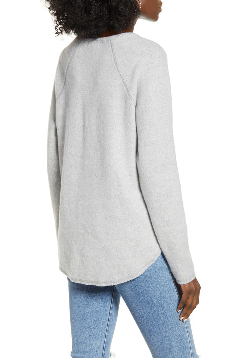 Split Neck Raglan Top, Alternate, color, HEATHER GREY