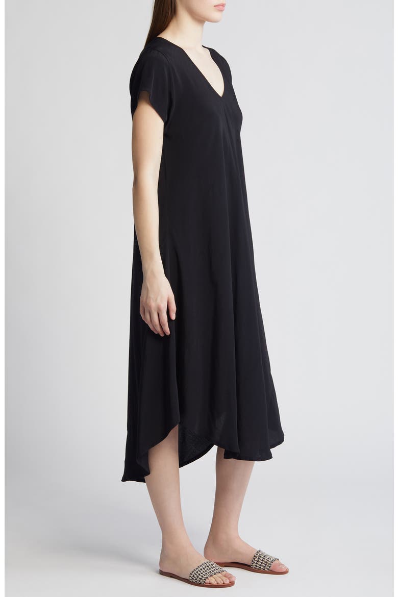 Nebili V-Neck Shift Dress, Alternate, color, BLACK