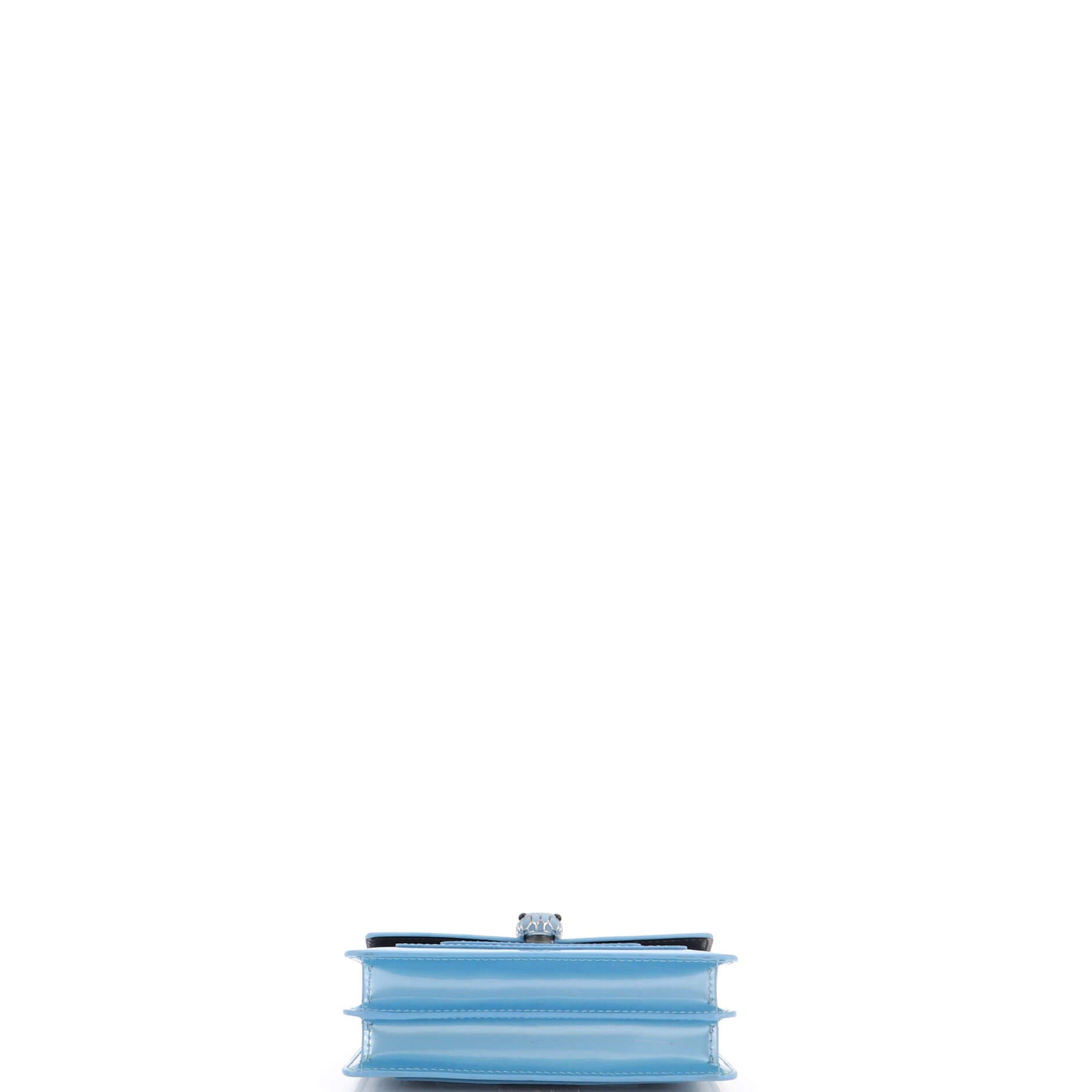 Serpenti Forever Square Shoulder Bag Patent Small, Alternate, color, Blue