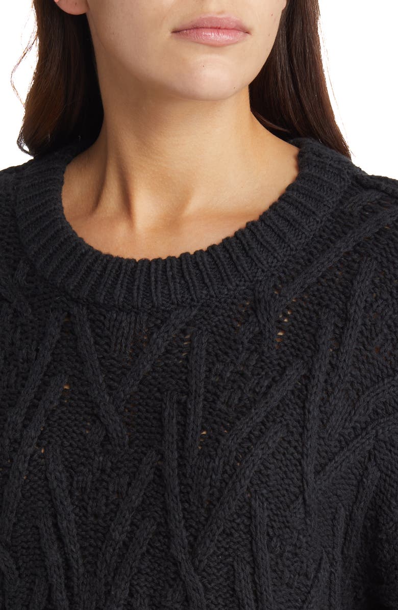 Free People Isla Cable Stitch Tunic Sweater, Alternate, color, 