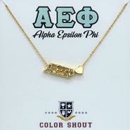 Color Shout Alpha Epsilon Phi Sorority Gold Heart Necklace
