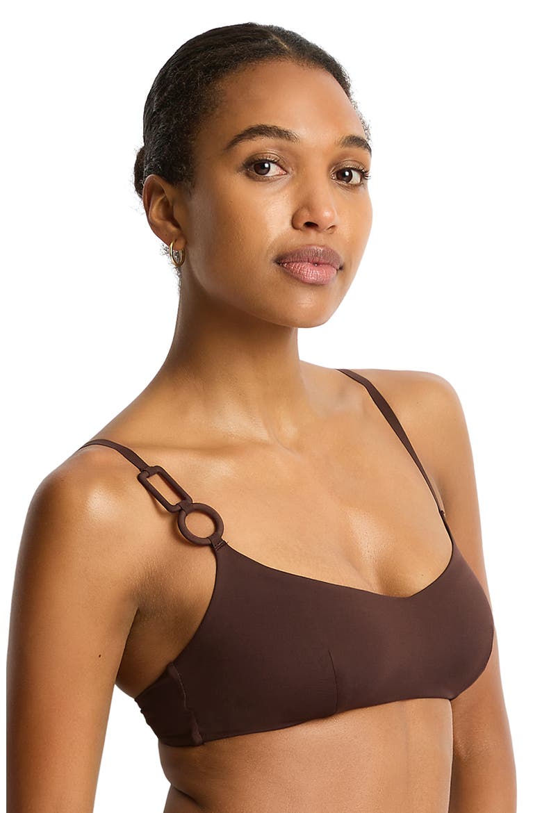 Mythos Scoop Neck Bikini Top, Alternate, color, COCOA