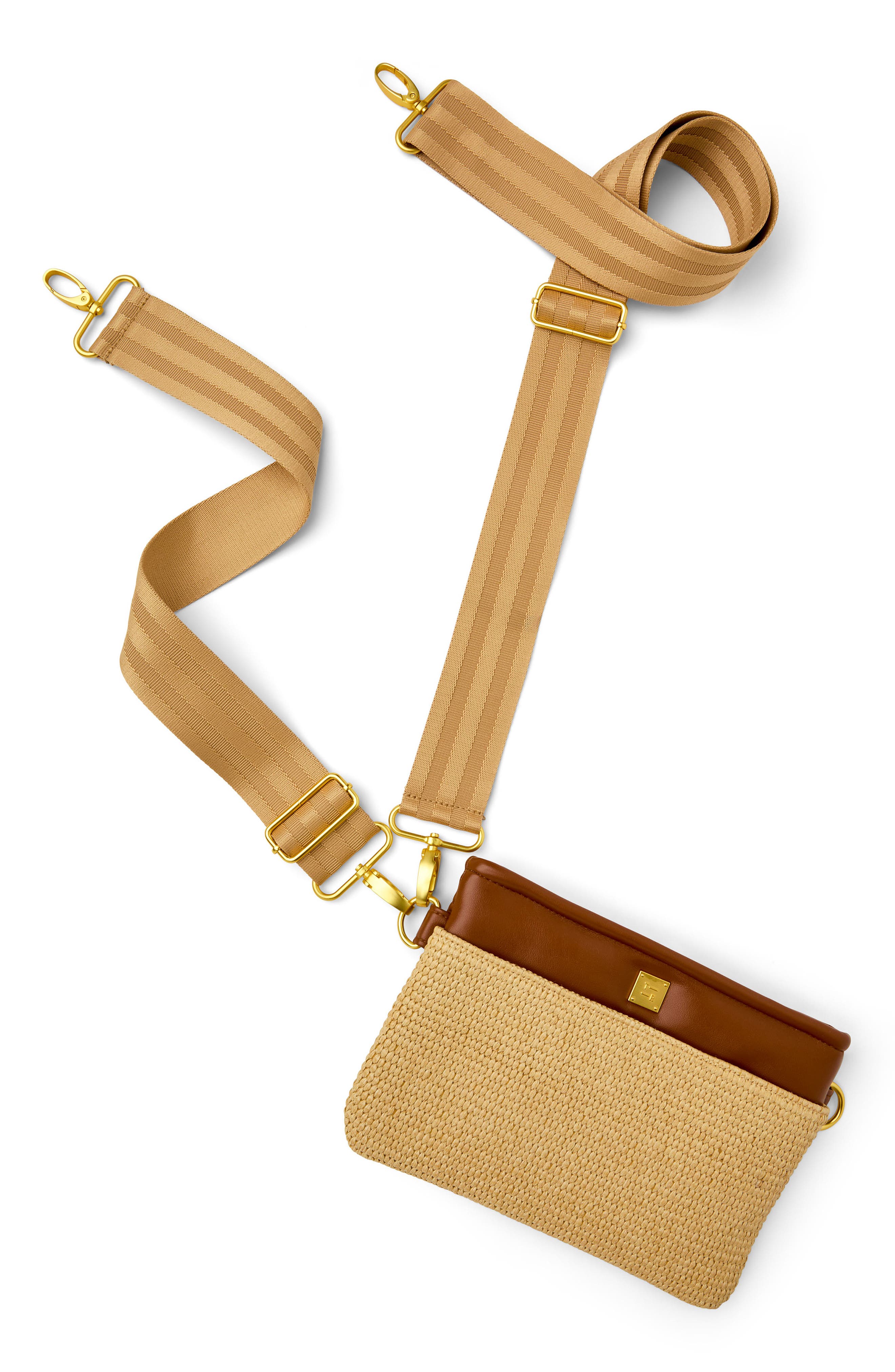 THINK ROYLN Yacht 2.0 Bum Bag, Alternate, color, Dune Raffia And Saddle