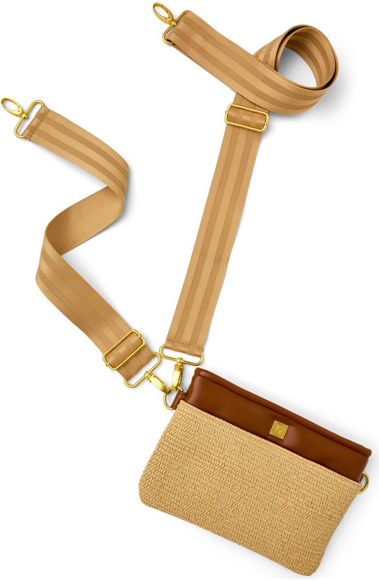 THINK ROYLN Yacht 2.0 Bum Bag, Alternate, color, Dune Raffia And Saddle